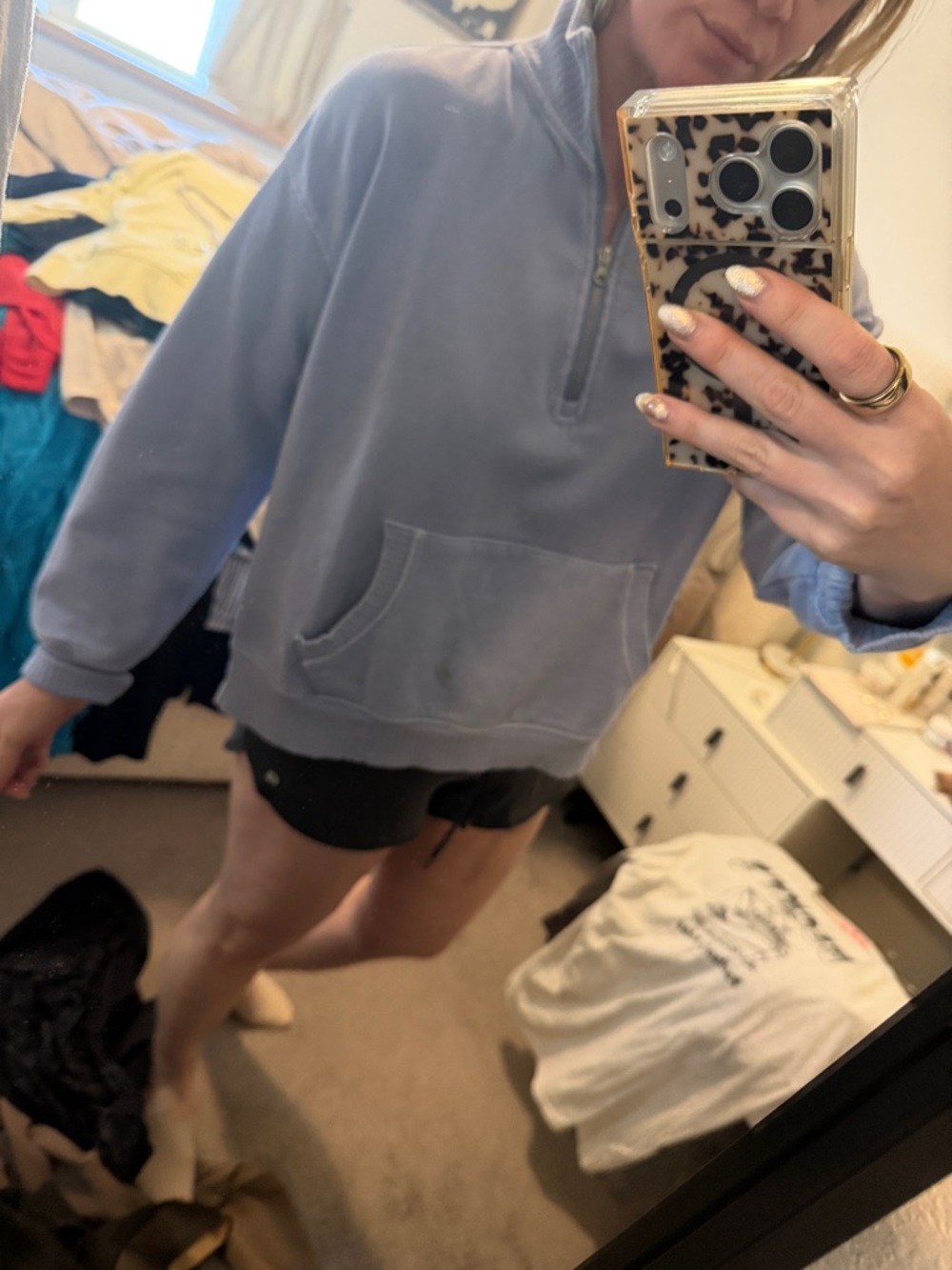 C&C California Light Blue Quarter-Zip Pullover Hoodie